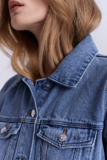 Kurtka jeansowa oversize, błękitna