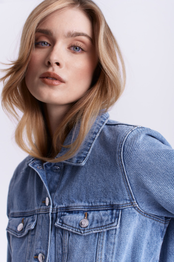 Kurtka jeansowa oversize, błękitna