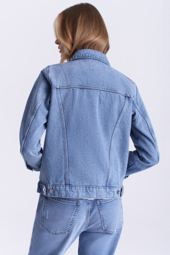 Kurtka jeansowa oversize, błękitna
