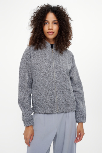 Szara casualowa kurtka bomber