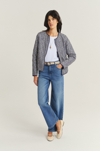 Lekka dwustronna kurtka z nadrukiem w kwiaty