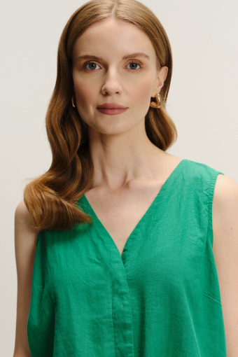 Lniana bluzka w zielonym kolorze