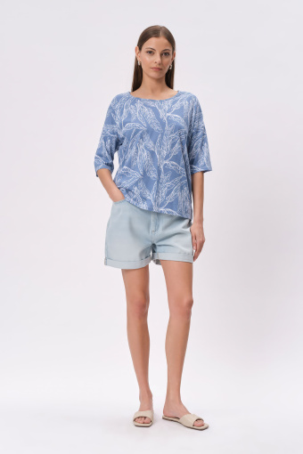 Luźny top z nadrukiem tropic