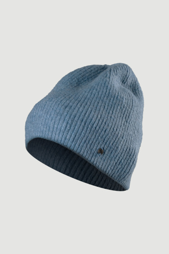 Niebieska prążkowana czapka beanie