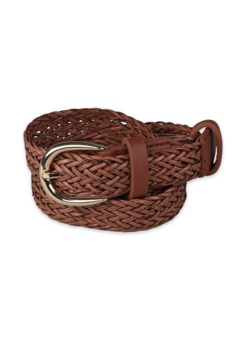 Pleciony, brązowy pasek