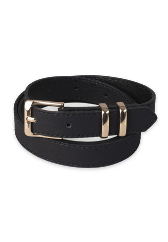 Klasyczny, czarny pasek ze złotą klamrą