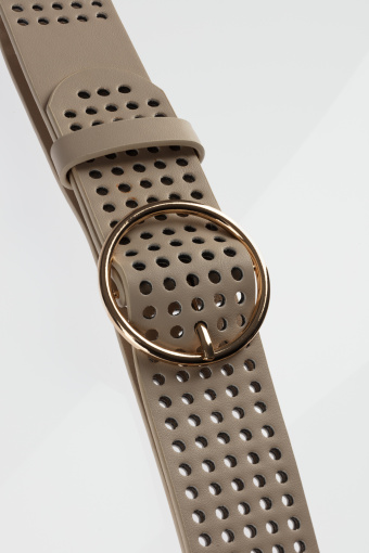 Szeroki beżowy pasek z okrągła klamrą Szeroki beżowy pasek z okrągła klamrą