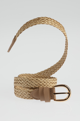 Pasek w beżowym kolorze pleciony Pasek w beżowym kolorze pleciony