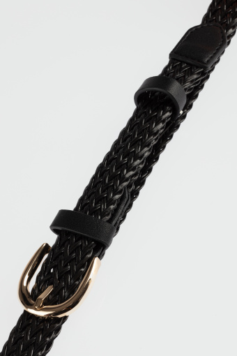 Czarny pleciony pasek