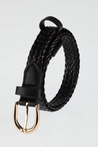 Czarny pleciony pasek