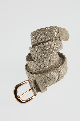 Pleciony jasnobeżowy pasek