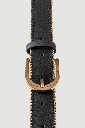 Czarny pasek ze złotym zdobieniem 