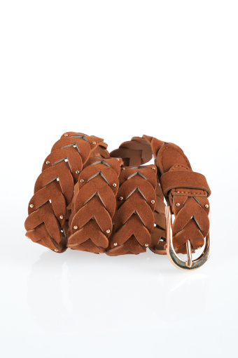 Brązowy pleciony pasek casual Brązowy pleciony pasek casual