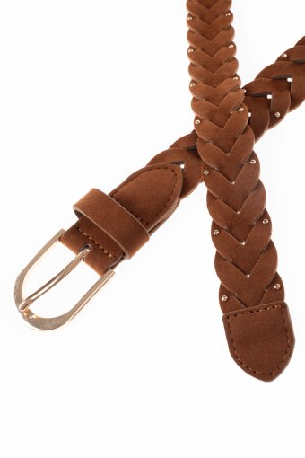 Brązowy pleciony pasek casual Brązowy pleciony pasek casual