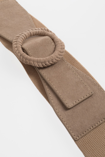 Beżowy szeroki pasek z okrągłą klamrą Beżowy szeroki pasek z okrągłą klamrą