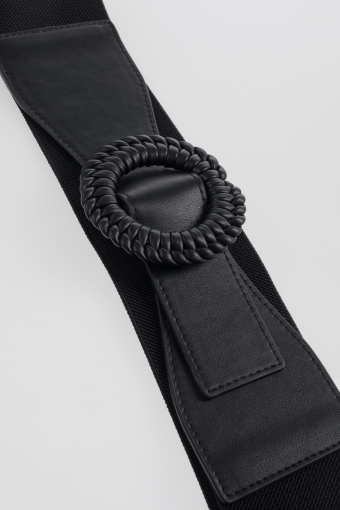 Czarny pasek z okragłą klamrą Czarny pasek z okragłą klamrą