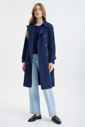 Klasyczny trencz w kolorze granatowym 