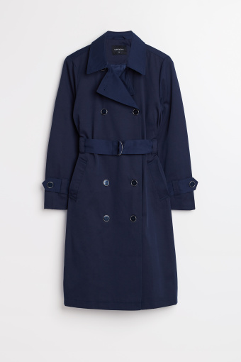 Dwurzędowy trencz z paskiem