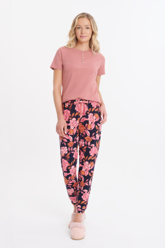 Bawełniana piżama w odcieniach różu