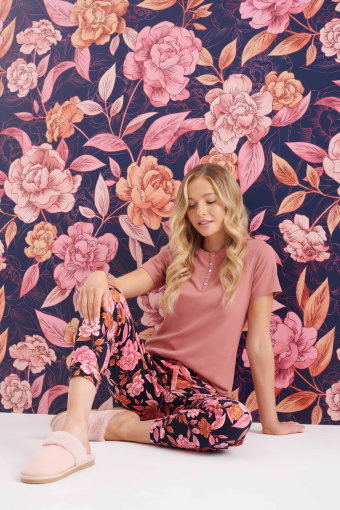 Bawełniana piżama w odcieniach różu