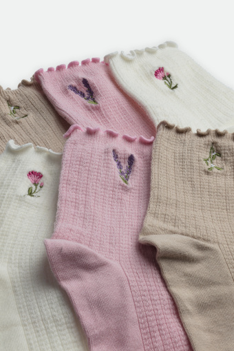 Skarpetki z haftem 3-pak