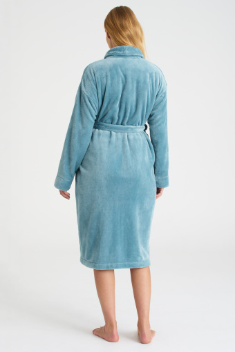 Komfortowy, miękki szlafrok w niebieskim kolorze