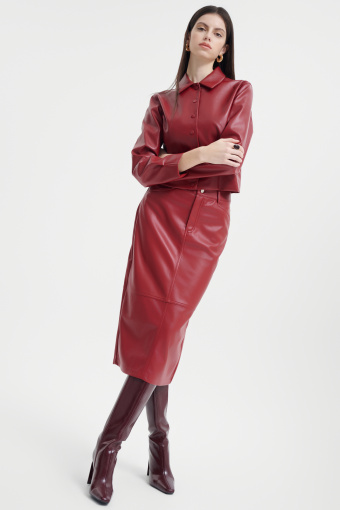 Ołówkowa spódnica w kolorze bordo