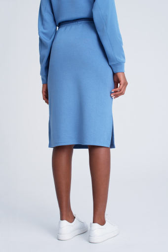 Niebieska ołówkowa spódnica w stylu sportowym