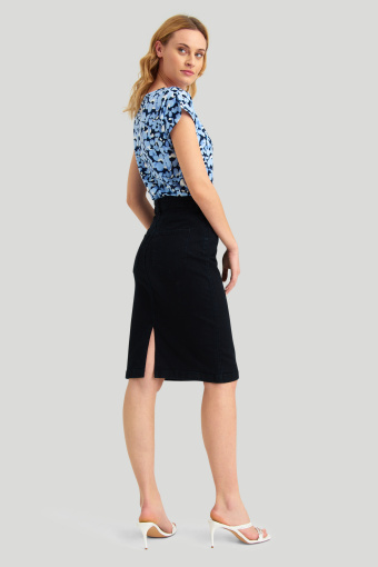 Czarna, jeans'owa spódnica