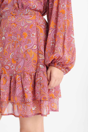 Spódnica mini z nadrukiem typu paisley