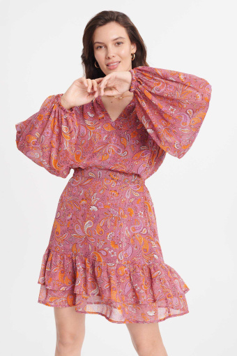 Spódnica mini z nadrukiem typu paisley