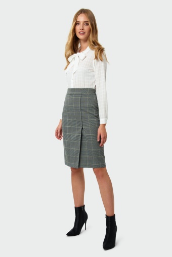 Ołówkowa spódnica w kratę