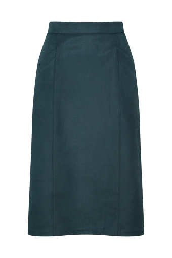 Klasyczna, ciemnozielona spódnica midi