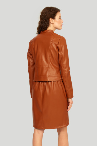 Jasnobrązowa spódnica z gumką w pasie