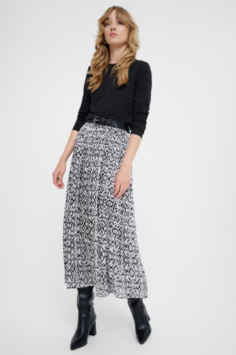 Spódnica midi z czarno-białym printem Spódnica midi z czarno-białym printem