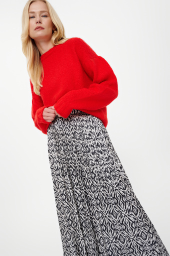 Spódnica midi z czarno-białym printem Spódnica midi z czarno-białym printem