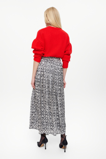 Spódnica midi z czarno-białym printem Spódnica midi z czarno-białym printem