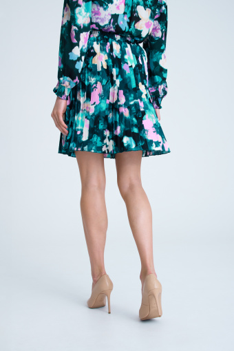 Krótka plisowana spódnica w kwiaty