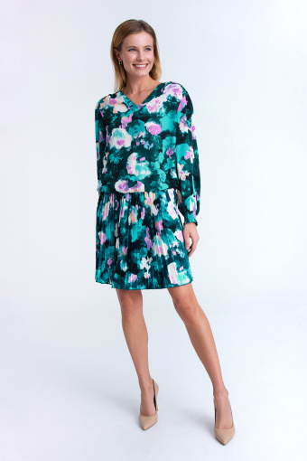 Krótka plisowana spódnica w kwiaty