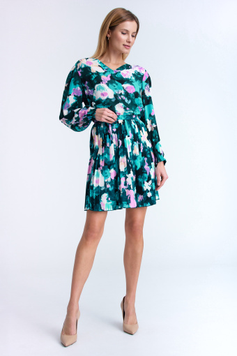 Krótka plisowana spódnica w kwiaty