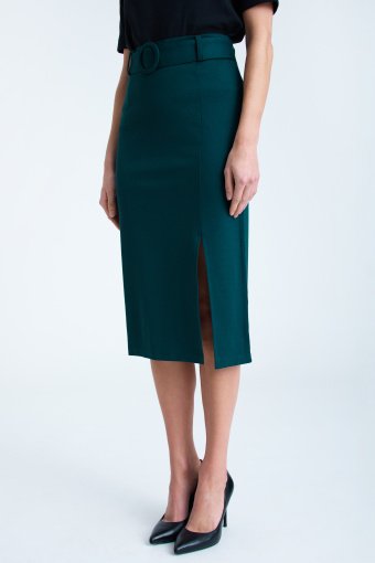 Zielona ołówkowa spódnica midi