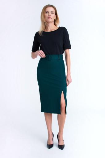 Zielona ołówkowa spódnica midi