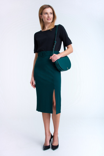 Zielona ołówkowa spódnica midi