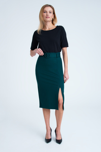 Zielona ołówkowa spódnica midi