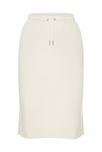 Kremowa spódnica z miękkiej dzianiny