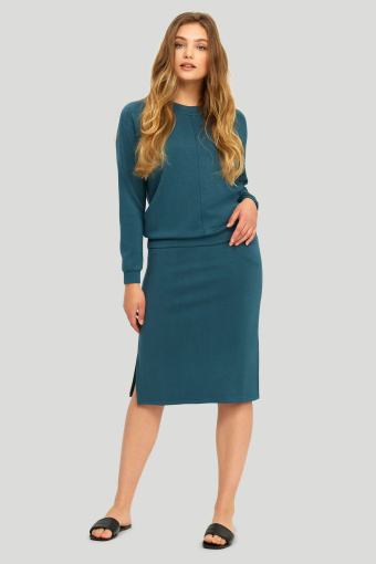 Turkusowa spódnica z dzianiny