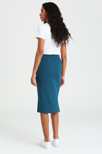 Turkusowa spódnica z dzianiny