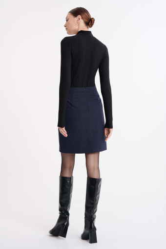 Spódnica mini o prostym fasonie, w kratkę