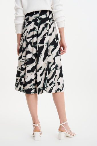 Stylowa biało-czarna spódnica midi