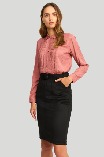 Czarna spódnica z ekologicznego zamszu